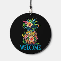 Pineapple Hibiscus Wind Chime Outdoor Decor
