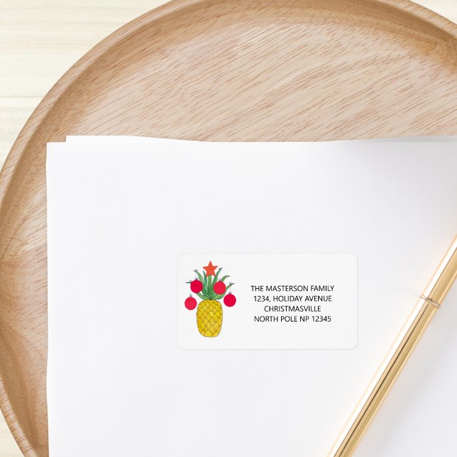 Pineapple Holiday Party Christmas Label (Creator Uploaded)
