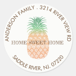 Pineapple Home Sweet Home Address Label Sticker