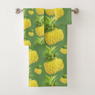 Pineapple Illustration Bath Towel Set