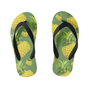 Pineapple Illustration Kid's Flip Flops