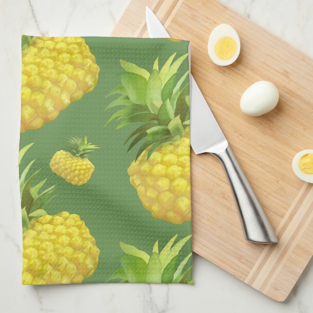 Pineapple Illustration Kitchen Towel (Quarter Fold)