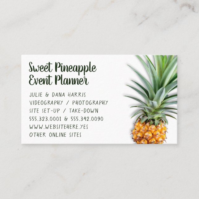 Pineapple Image Wide Service Hospitality Business Card (Front)