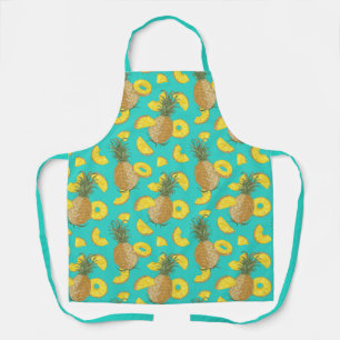 Pineapple In Turquoise Colour Apron