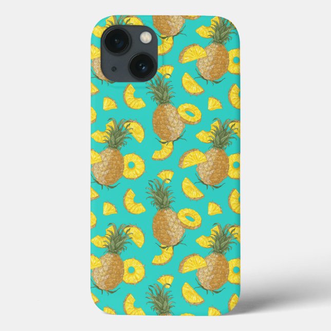 Pineapple In Turquoise Colour Case-Mate iPhone Case (Back)