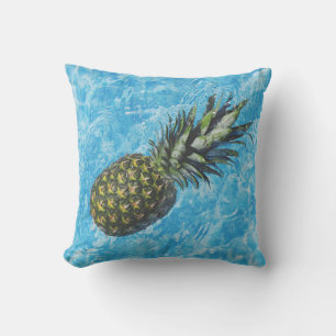 Pineapple in water throw pillow