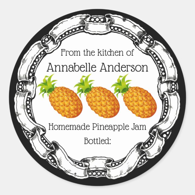 Pineapple Jam Label Personalize (Front)