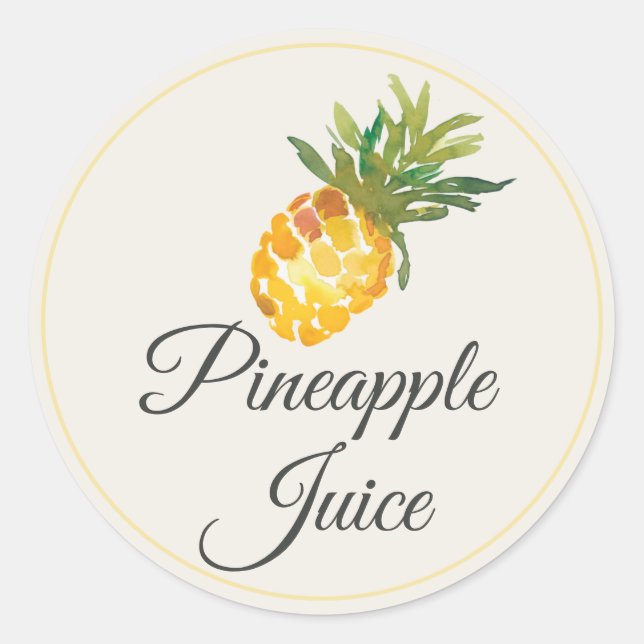 Pineapple Juice Mimosa Bar Bottle  Classic Round Sticker (Front)
