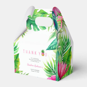 Pineapple Jungle Pacifiers Pink Girl Baby Shower Favor Box