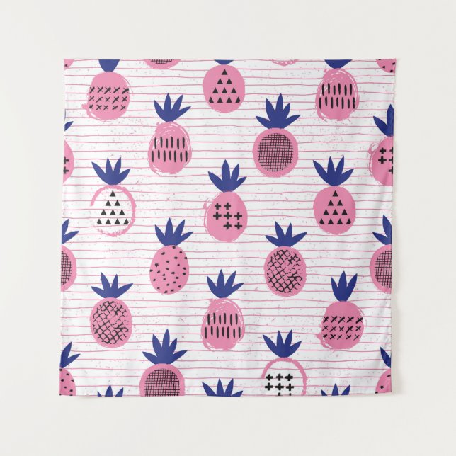 Pineapple kid design, vintage pattern. tapestry (Front)