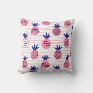 Pineapple kid design, vintage pattern. throw pillow
