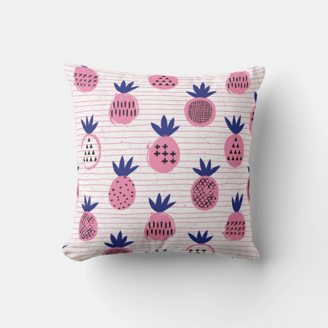 Pineapple kid design, vintage pattern. throw pillow (Front)