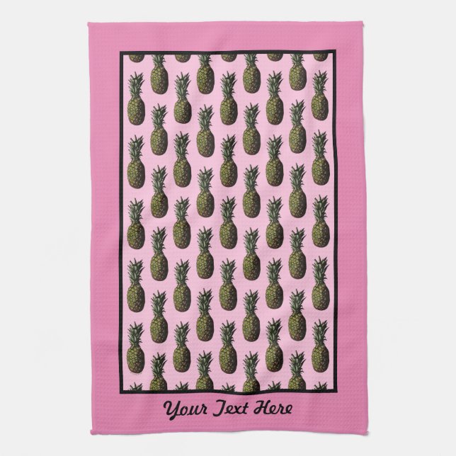 Pineapple Kitchen Towel - Optional Personalization (Vertical)