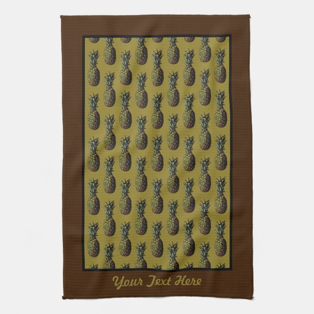Pineapple Kitchen Towel - Optional Personalization (Vertical)