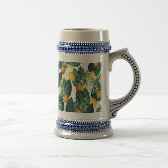 pineapple lemons yellow beer stein (Right)
