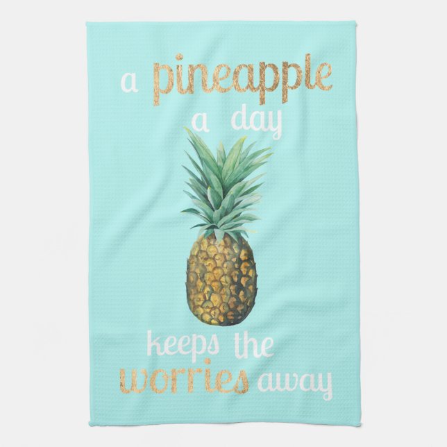Pineapple Life Quote Kitchen Towel (Vertical)