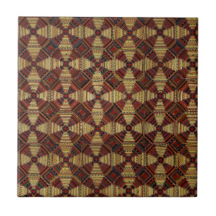 Pineapple Log Cabin Patchwork Design Tile