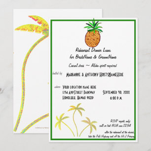 Pineapple Luau Rehearsel Dinner Invitation