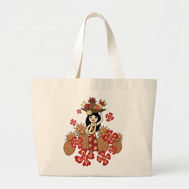 Pineapple Luau Tropical Beach Bags (Front)