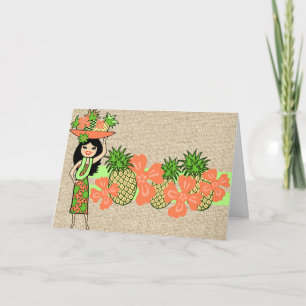 Pineapple Luau Tropical Greeting Cards