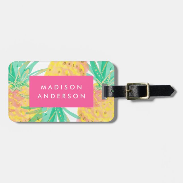 Pineapple Luggage Tag (Front Horizontal)