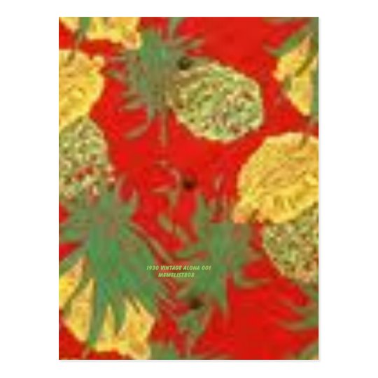 Pineapple Mainia (Vintage Aloha Print) Postcard