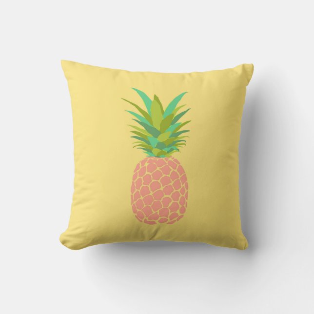 Pineapple +Map +Yellow Throw Pillow (Front)