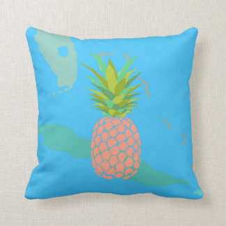 Pineapple +Map +Yellow Throw Pillow