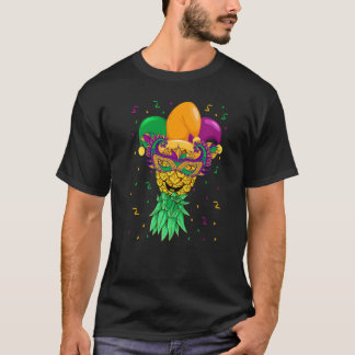 Pineapple Mardi Gras Festival Party Funny Jester M T-Shirt