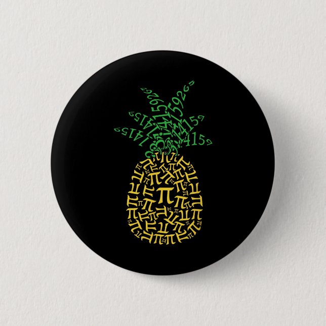 Pineapple Math Pi Day Mathematics Teacher Geek Ner 2 Inch Round Button (Front)