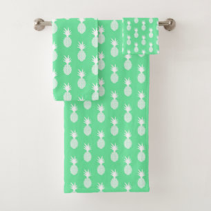 Pineapple Mint Pattern Bath Towel Set