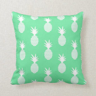 Pineapple Mint Pattern Throw Pillow