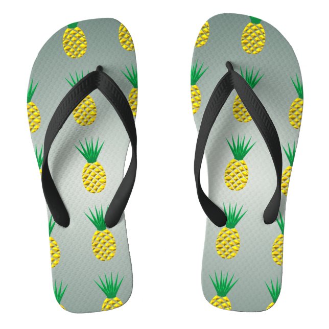 Pineapple Modern Styized Trendy Vector Flip Flops (Footbed)