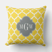 Pineapple Moroccan #5 Charcoal 3 Initial Monogram