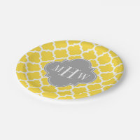 Pineapple Moroccan #5 Dk Grey 3 Initial Monogram