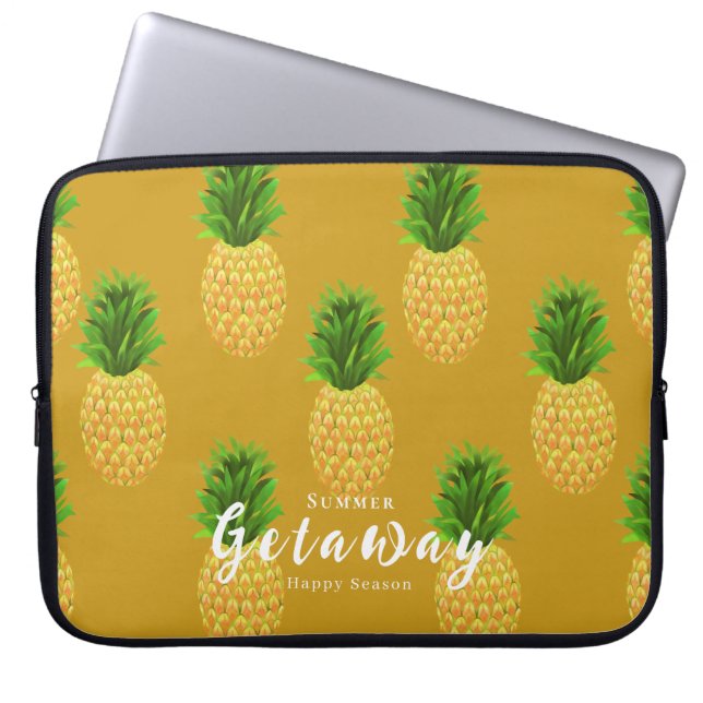 Pineapple Mustard Laptop Sleeve (Front)