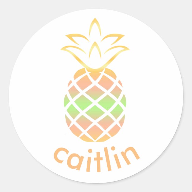 Pineapple Name Custom Stickers, stationary seals (Front)