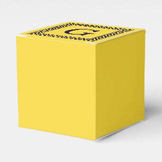 Pineapple, Navy Blue Greek Key #1 Framed Monogram Favor Box