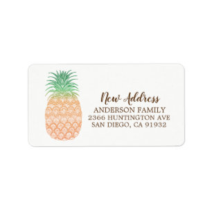 Pineapple New Address Moving Return Address Label