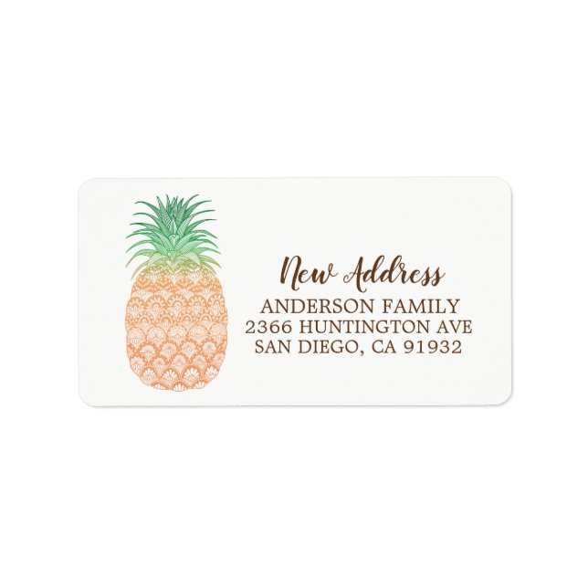 Pineapple New Address Moving Return Address Label (Front)