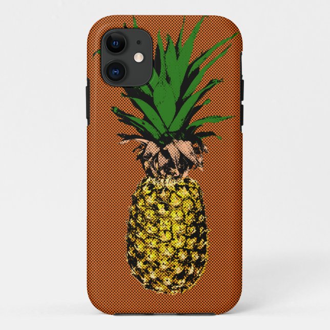 Pineapple Newsprint Case-Mate iPhone Case (Back)