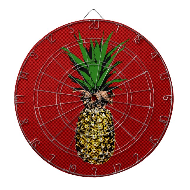 Pineapple Newsprint Image Dartboard (Front)