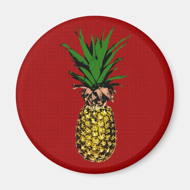 Pineapple Newsprint Image Magnet (Front)