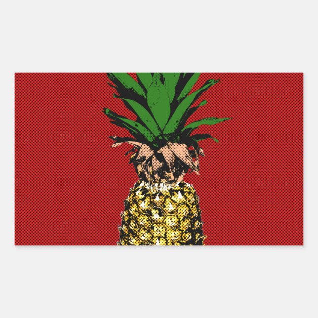 Pineapple Newsprint Image Sticker (Front)