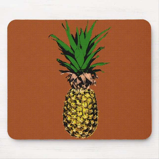 Pineapple Newsprint Mouse Pad (Front)