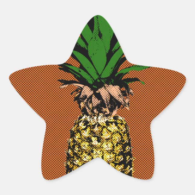Pineapple Newsprint Star Sticker (Front)