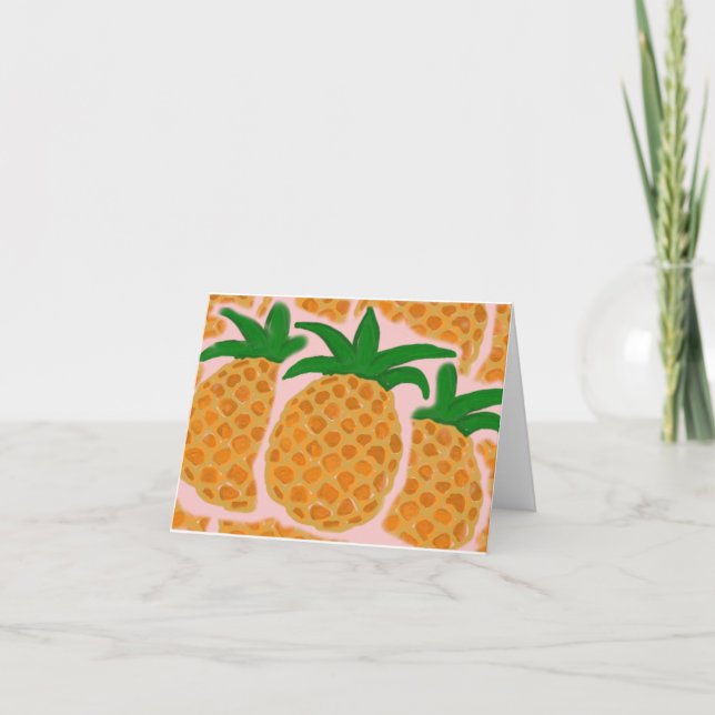 Pineapple Note Card (Hawaiian Series) (Front)