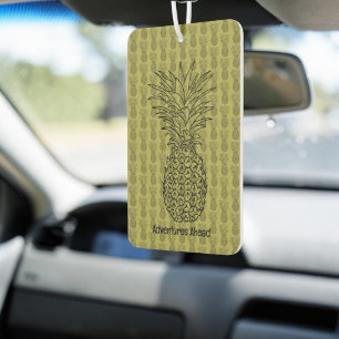 Pineapple on Green Background Pattern Air Freshener