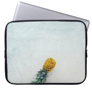 Pineapple on seashore laptop sleeve