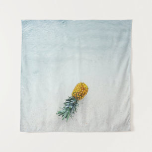 Pineapple on seashore tapestry